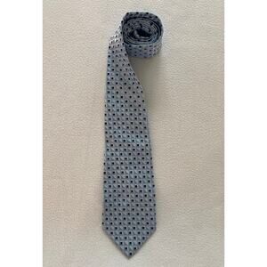 Giorgio Armani Men’s Necktie 100% Silk Blue Geometric Luxury Made In Italy EUC